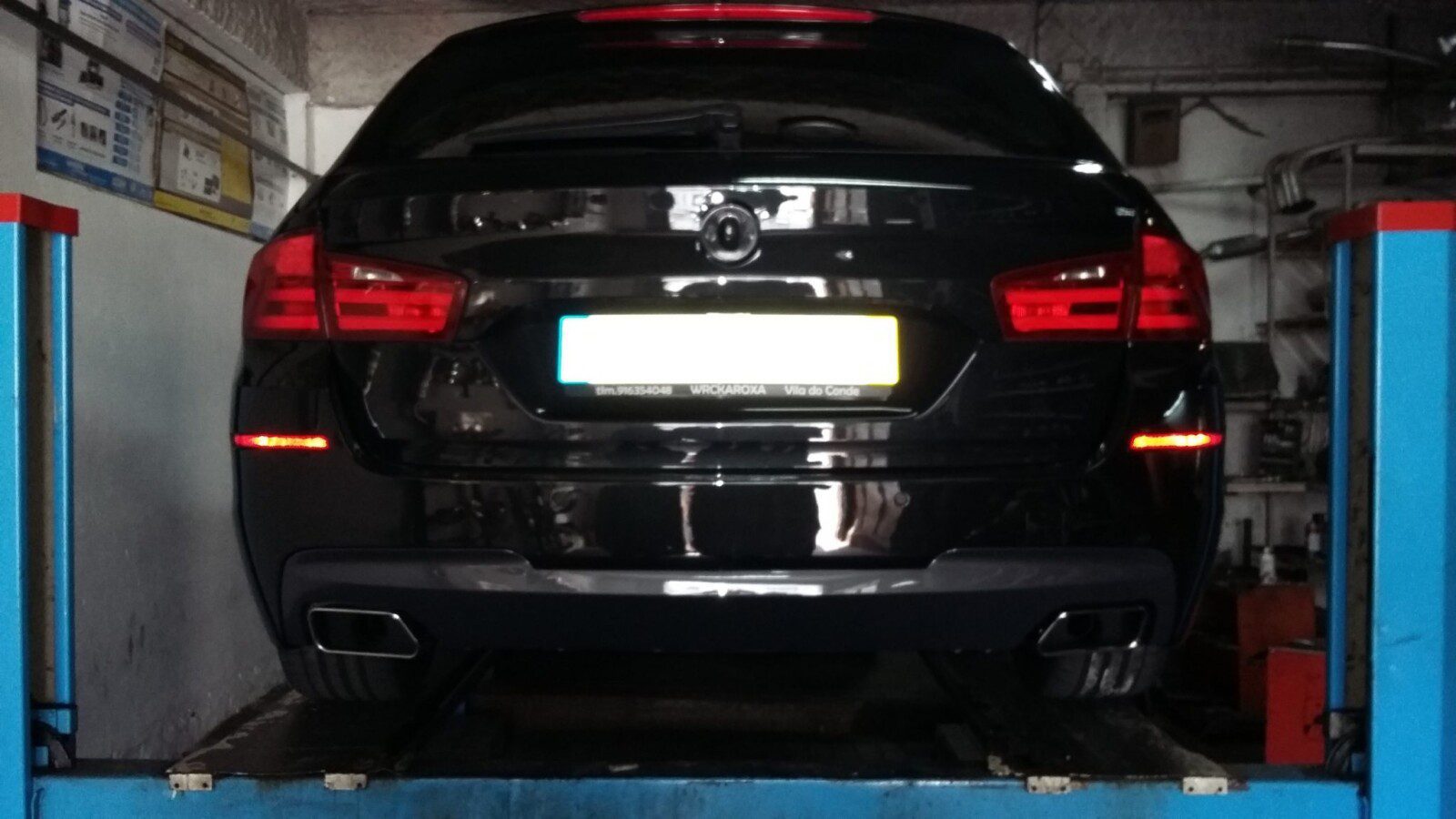 Aplicação de 2 ponteiras em BMW 520