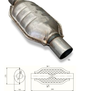 Panela de escape oval pequena com "cú de galinha" univ. ref. 00.20